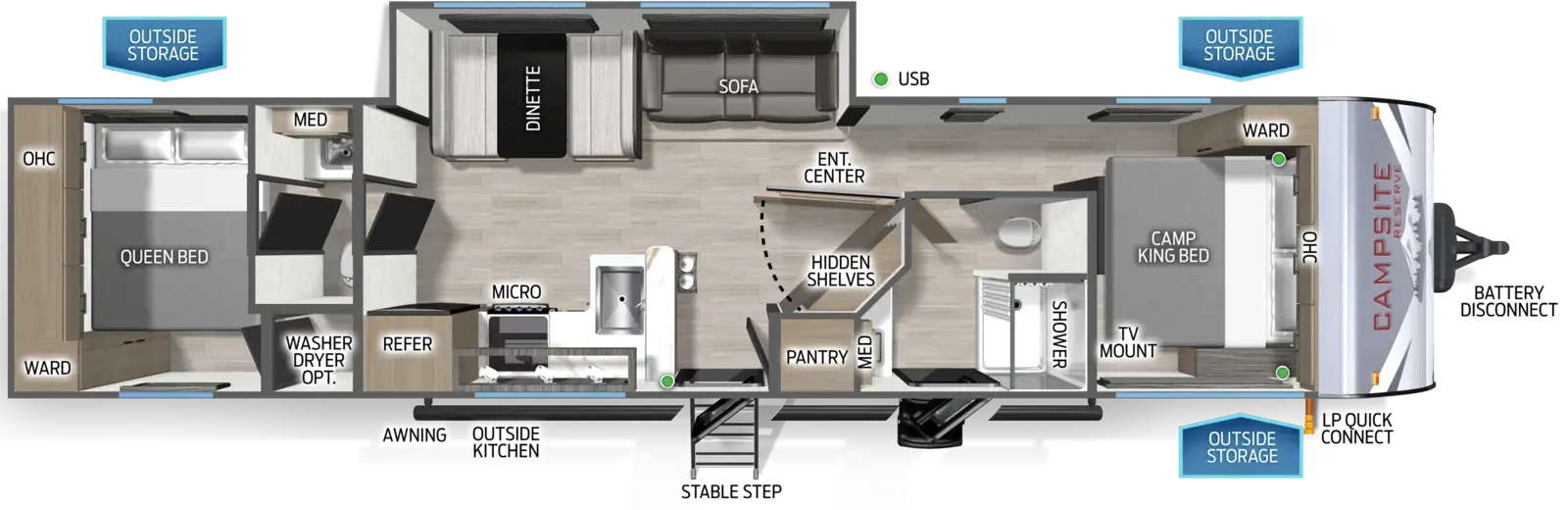 Campsite Reserve 32GT Floorplan