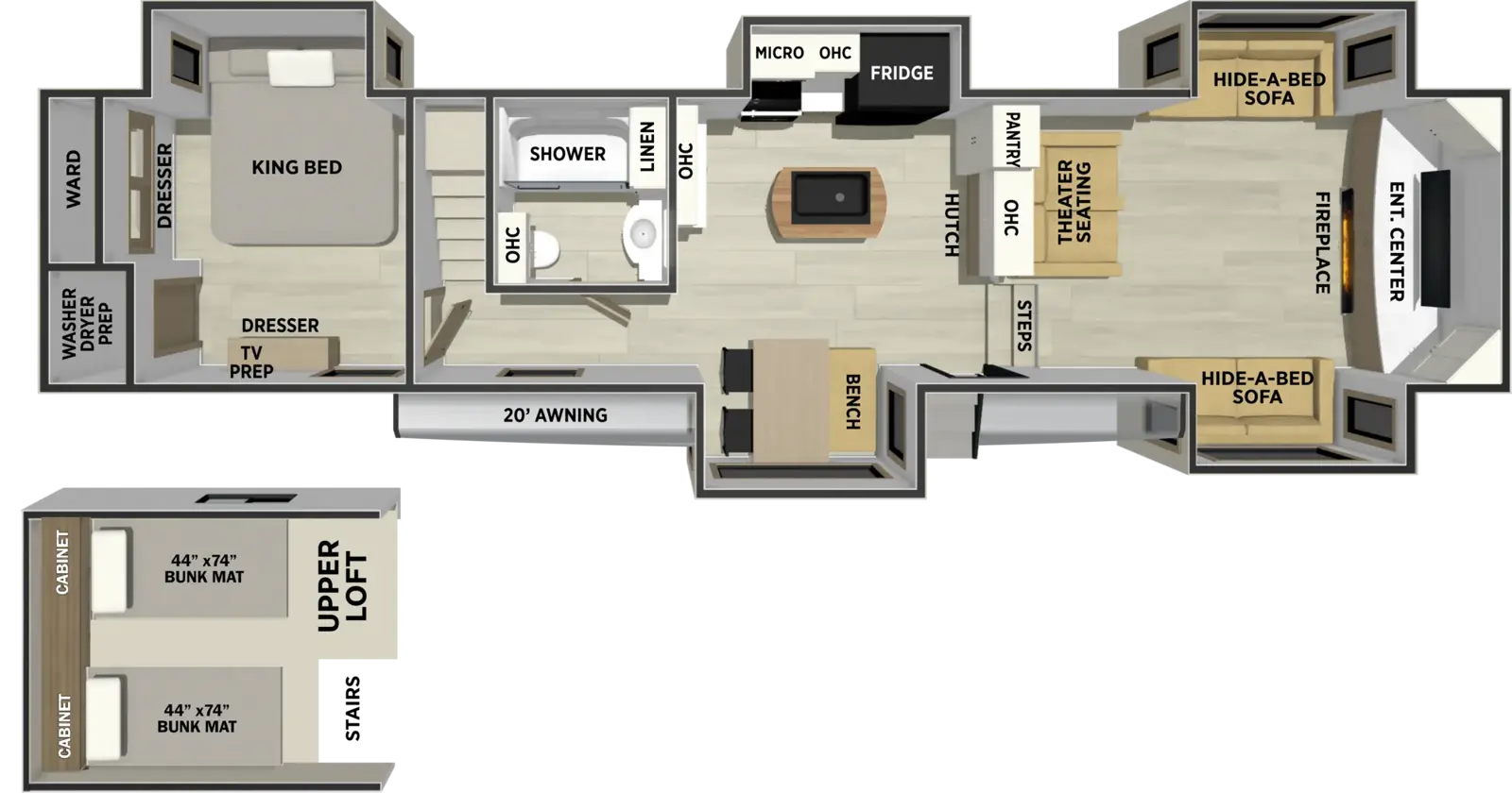 Sierra Fifth Wheels 3990FL Floorplan