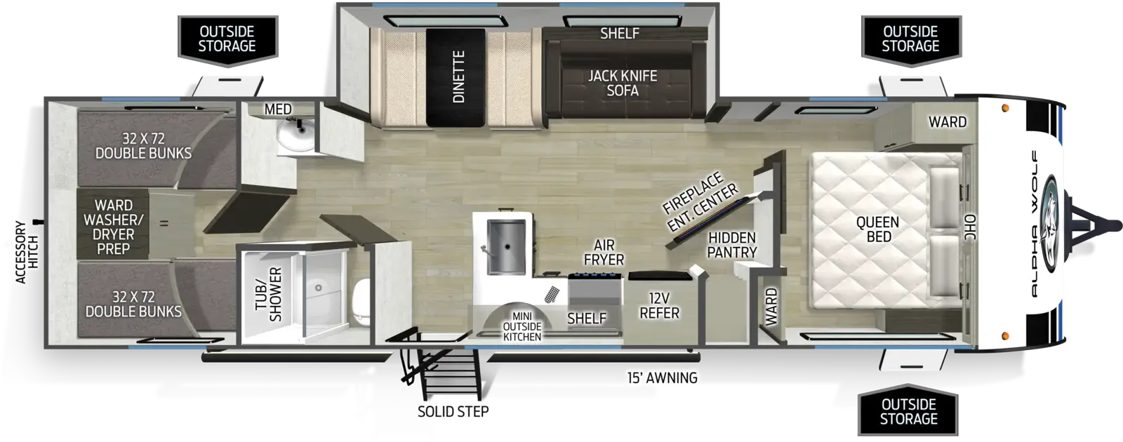 Alpha Wolf 28QBX Floorplan