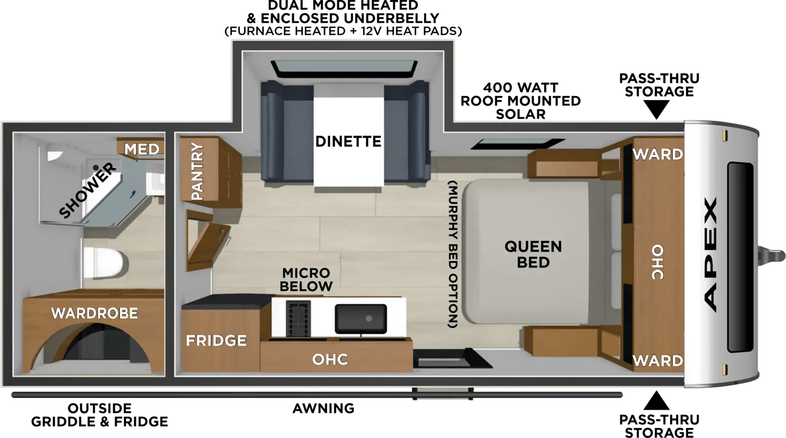 2027 Apex Nano 203RBK Floorplan - Coachmen RV