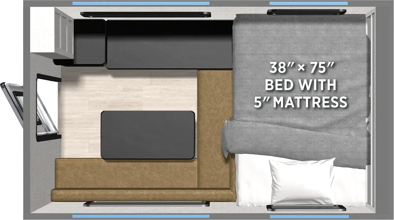 Real Lite Truck Camper R-580H Floorplan