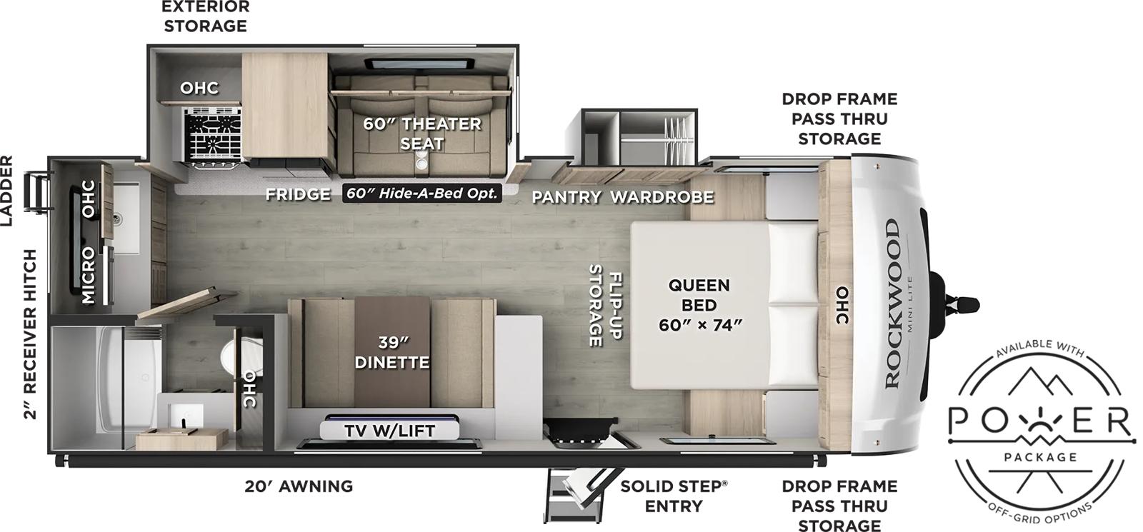 Forest River Rockwood Mini Lite 2522FB floor plan layout published by Forest River