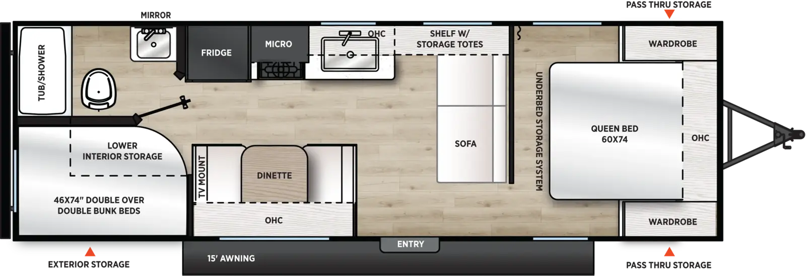 Aurora Light 26BH Floorplan