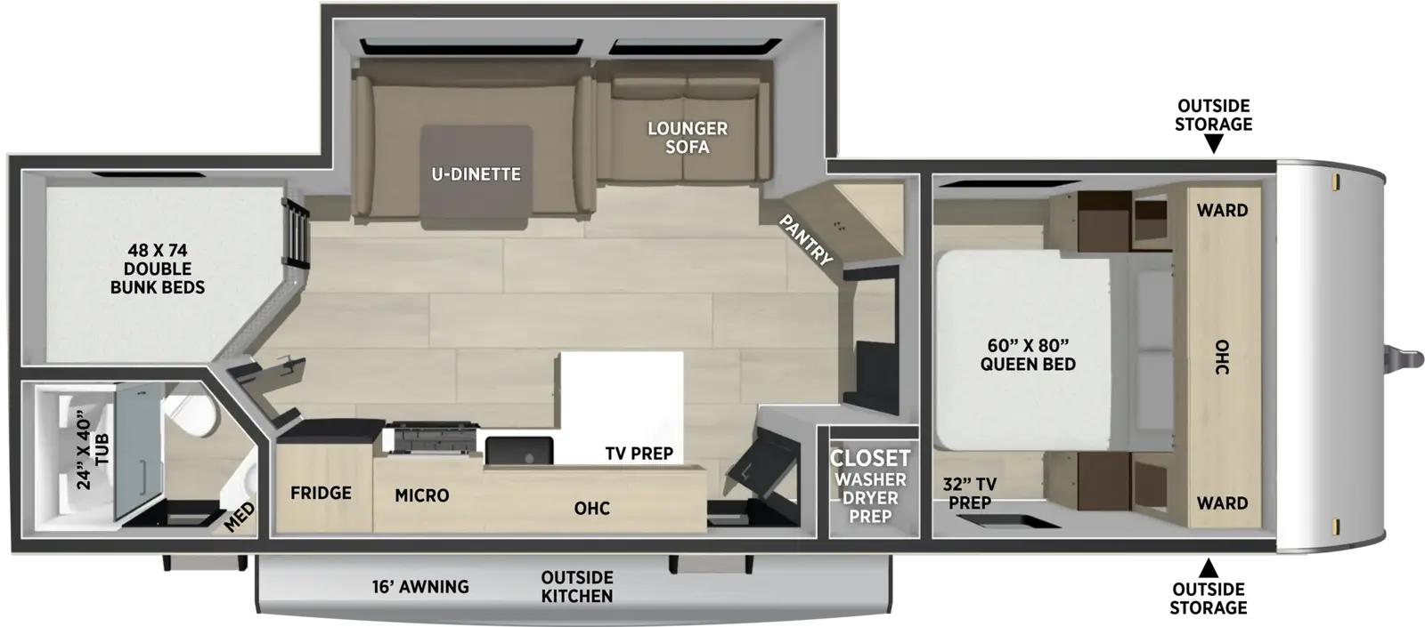 Shasta 28BHS floorplan