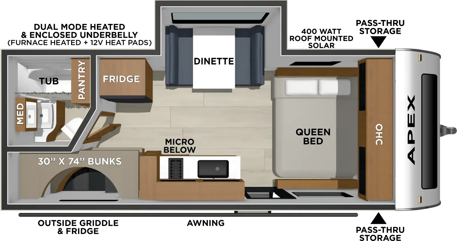 2027 Coachmen Apex Nano 194BHS floorplan diagram