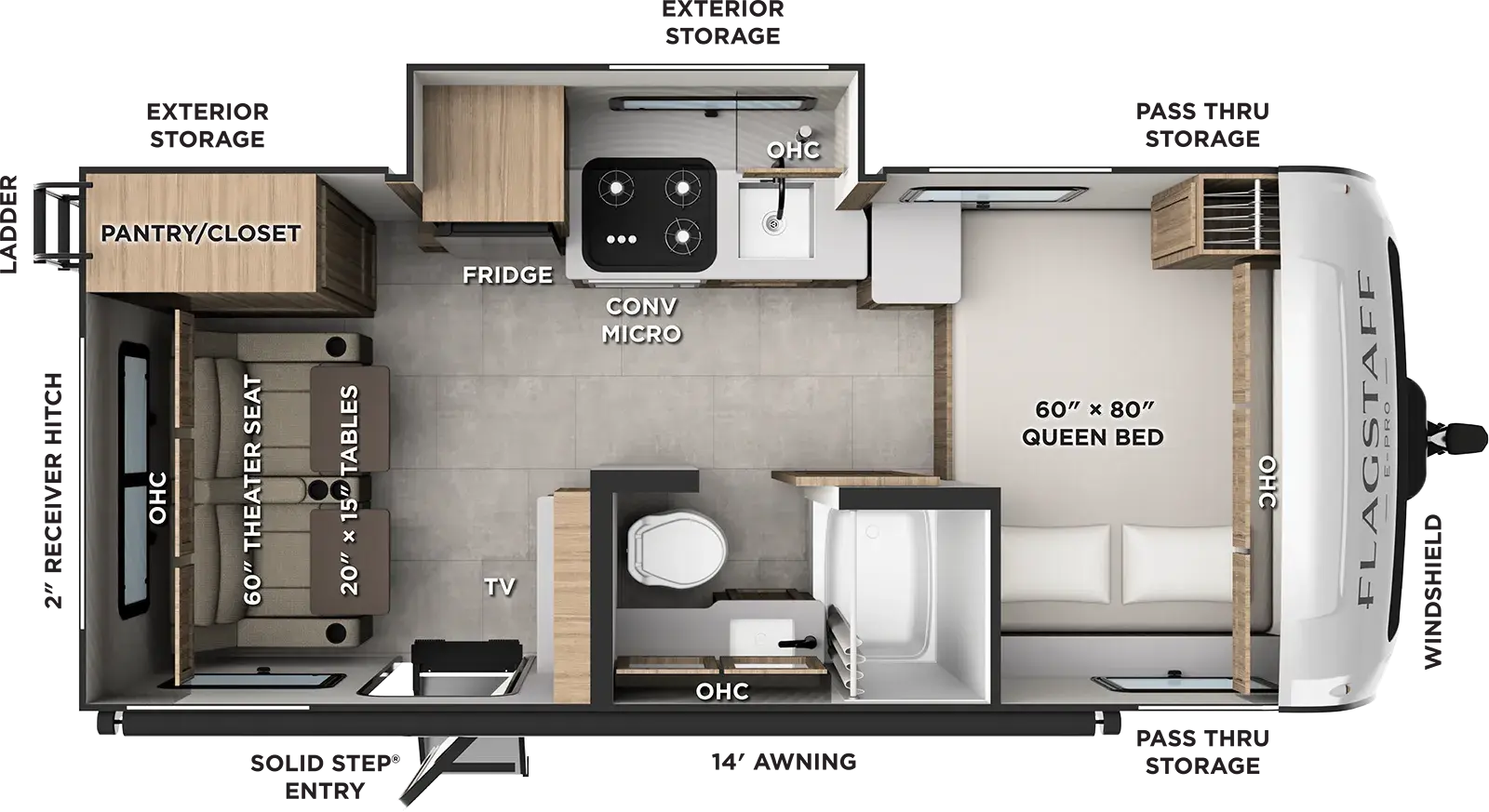 Flagstaff E Pro E191RLS Floorplan