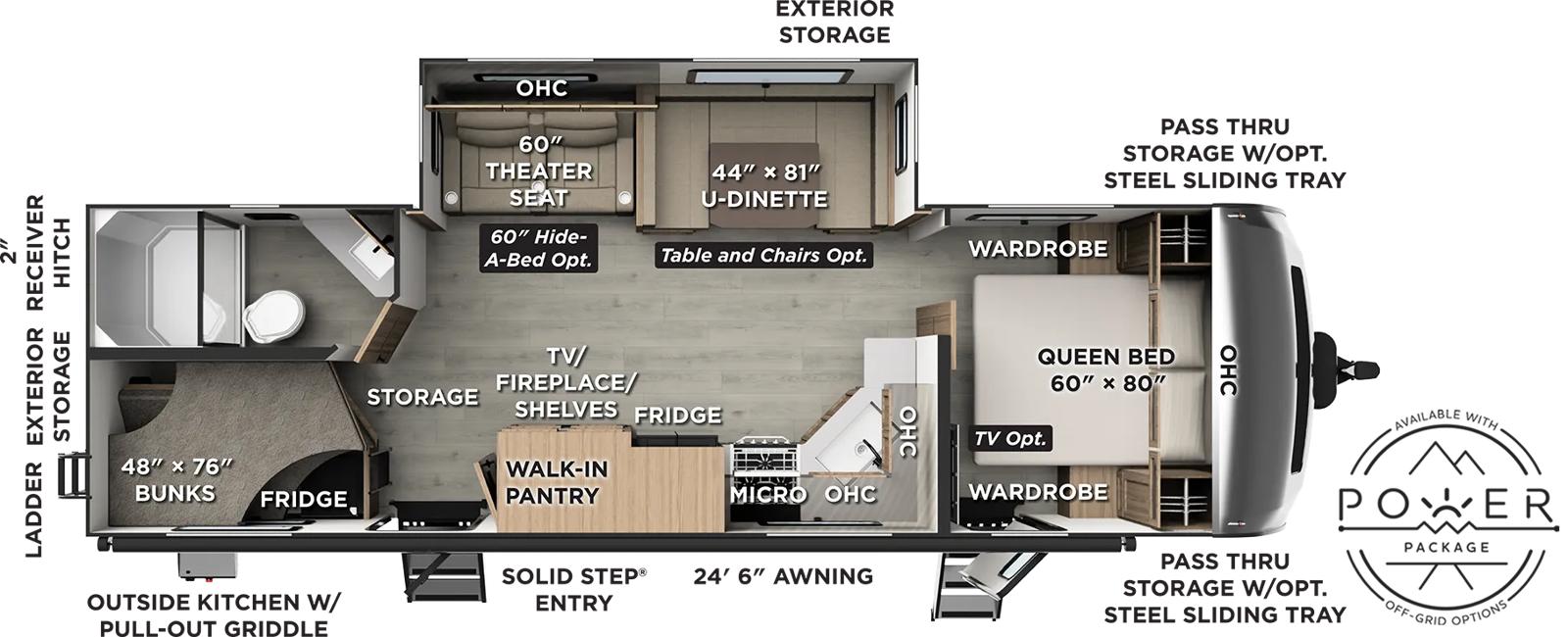 Forest River Rockwood Ultra Lite 2706BH floor plan layout published by Forest River
