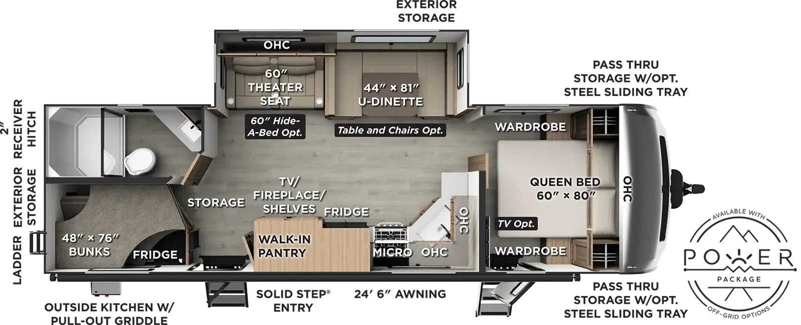 Rockwood Ultra Lite Travel Trailers 2706BH Floorplan