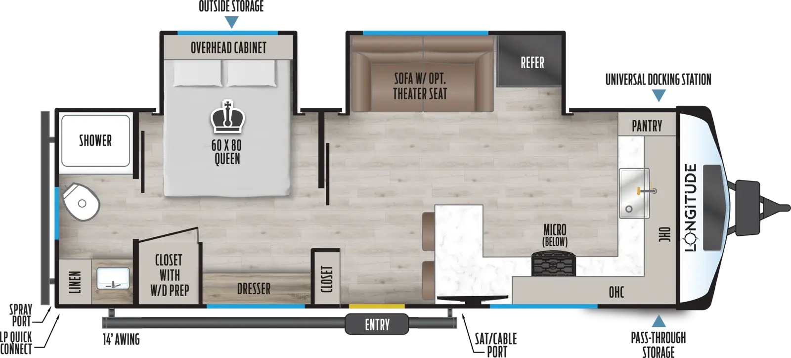 2027 East to West Longitude 235FK floorplan diagram