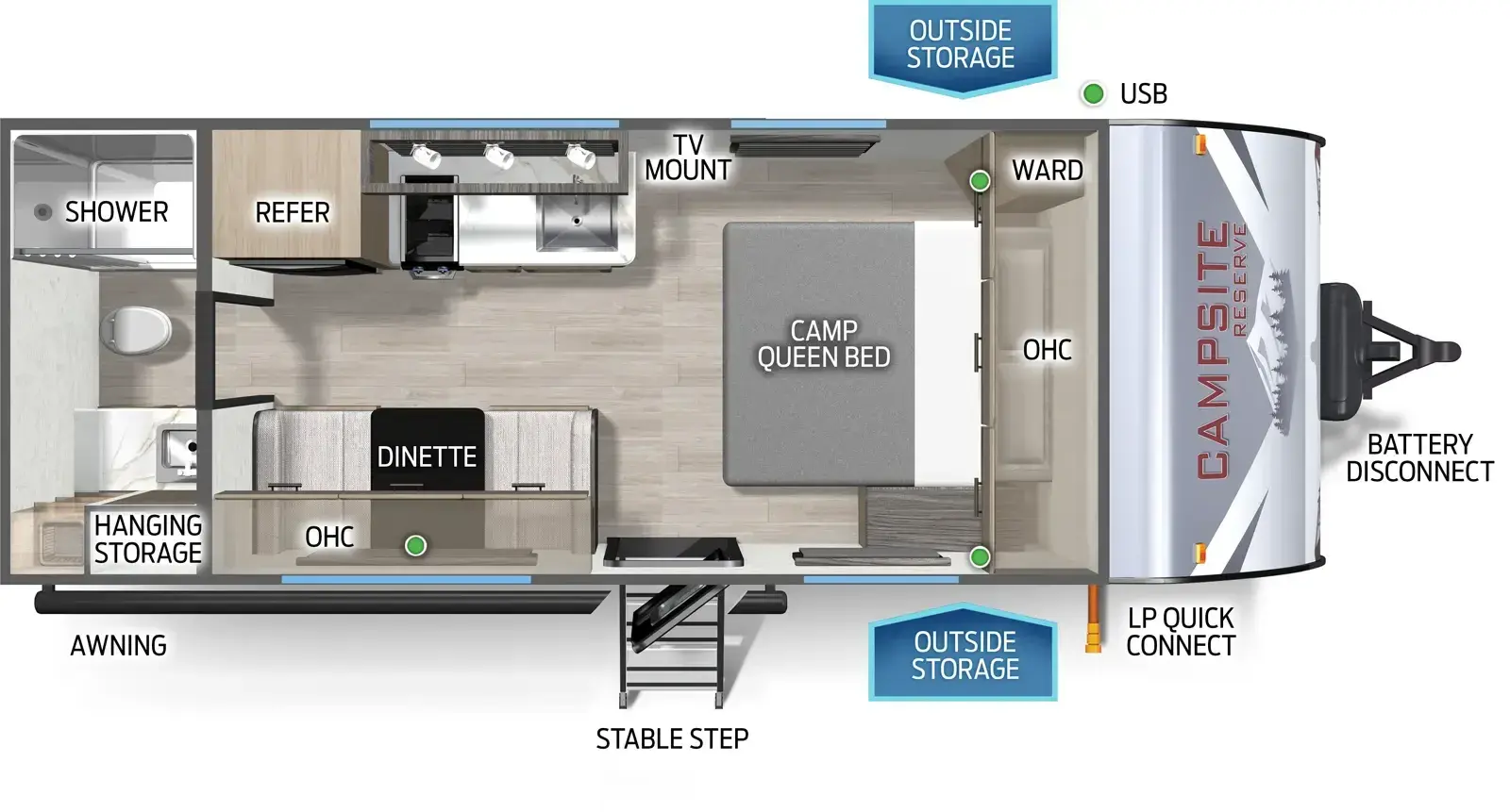 Campsite Reserve 16BC floorplan