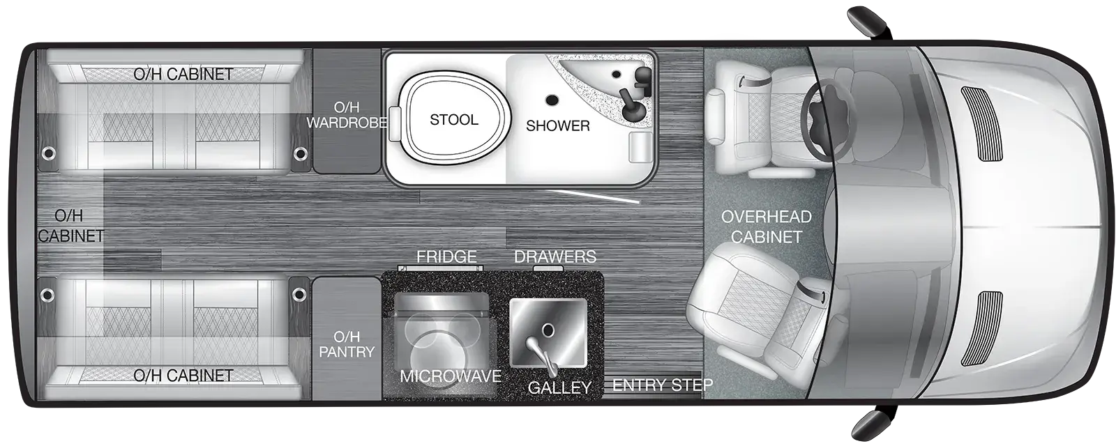 The VTOUR 144 2TB4 floorplan has one entry and zero slide outs. Exterior features include: 8' 2" awning. 