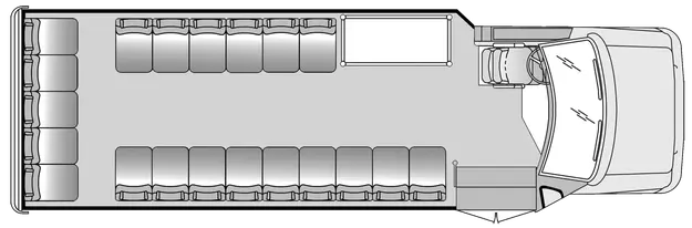 20 Passenger with Interior Luggage Plus Driver Floorplan Image