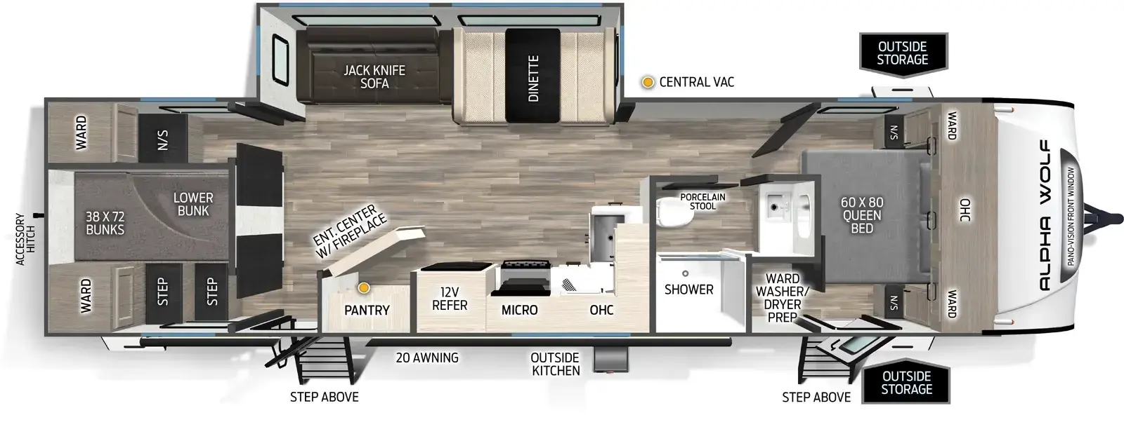 Alpha Wolf 29DCB - DSO Floorplan