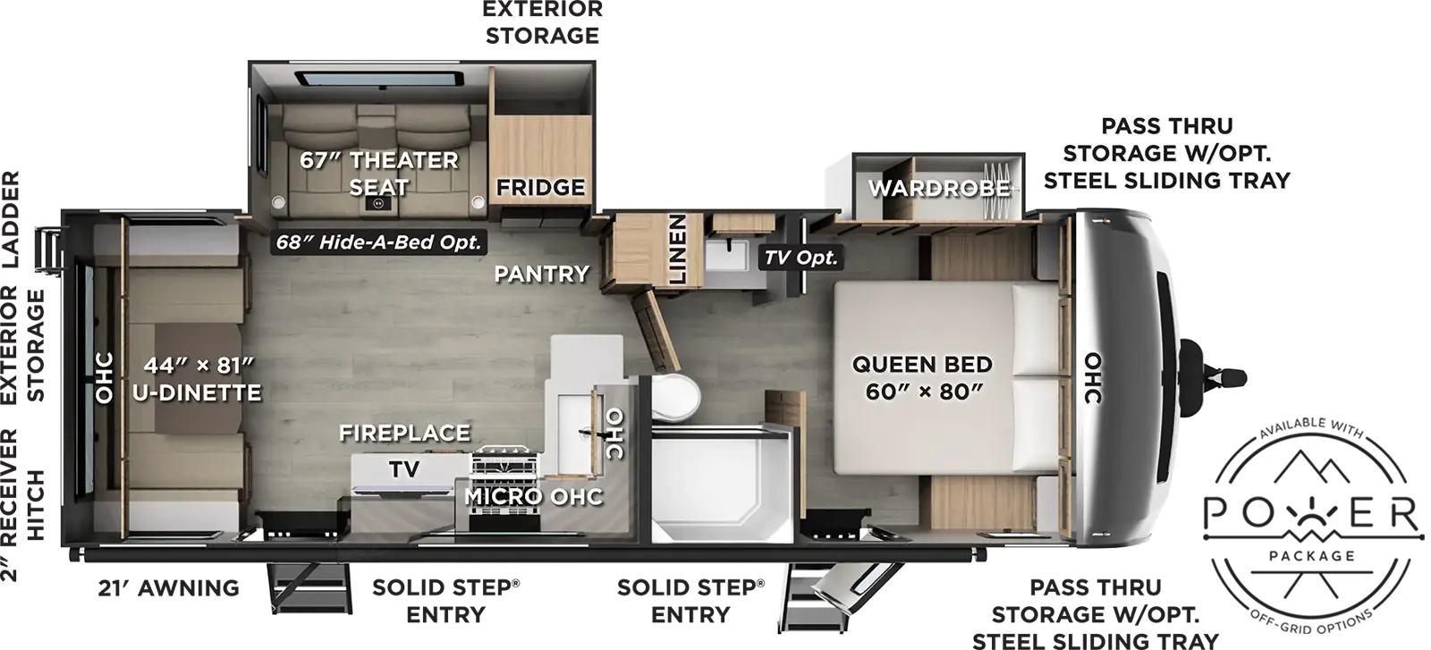 Rockwood Ultra Lite Travel Trailers 2618RD Floorplan