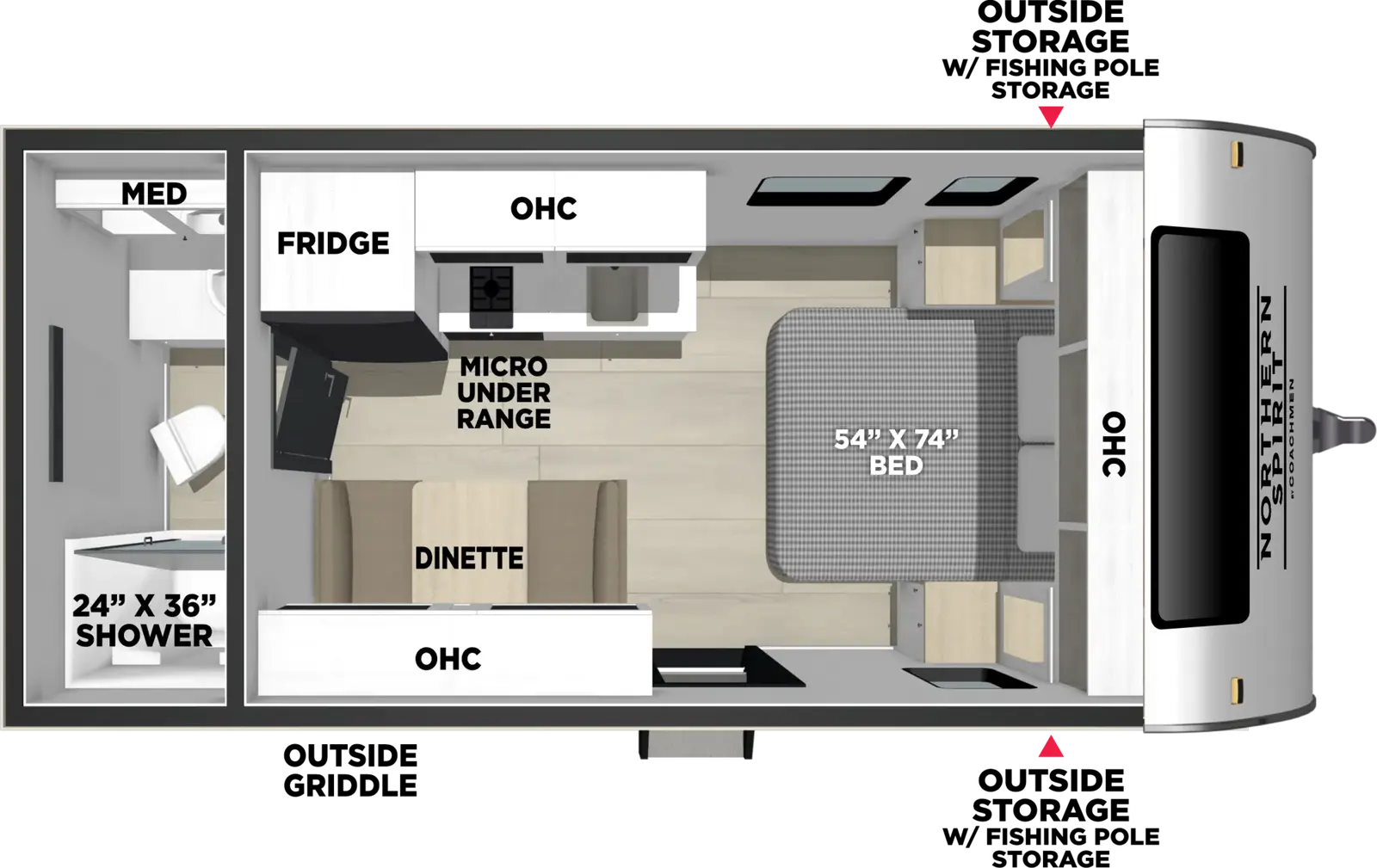 2027 Coachmen Northern Spirit Bijou 18RBB floorplan diagram