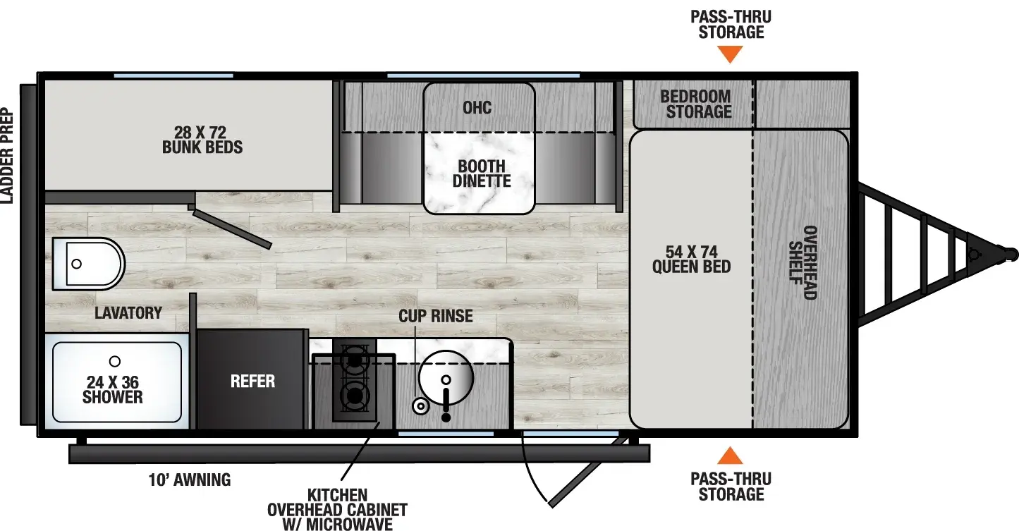 2026 Forest River Viking 17BH floorplan diagram