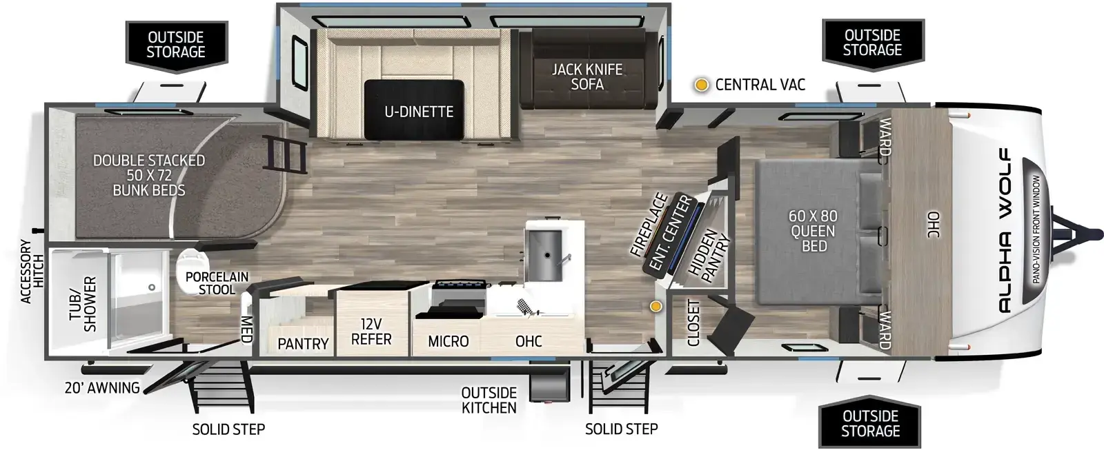 Alpha Wolf 26DBH - DSO Floorplan