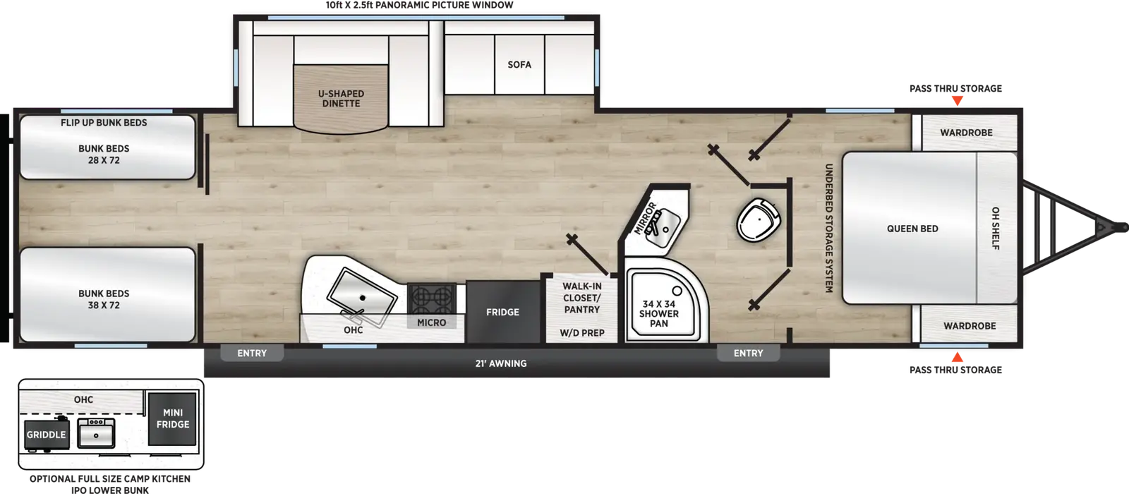 Catalina Summit Series 8 281QBUNK floorplan