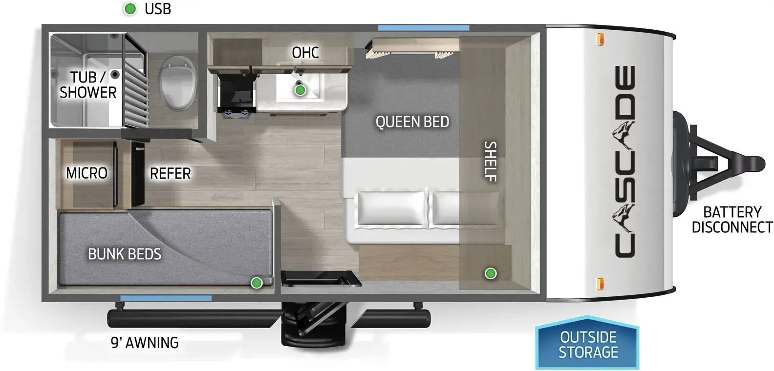 Cascade 14BHLPC Floorplan