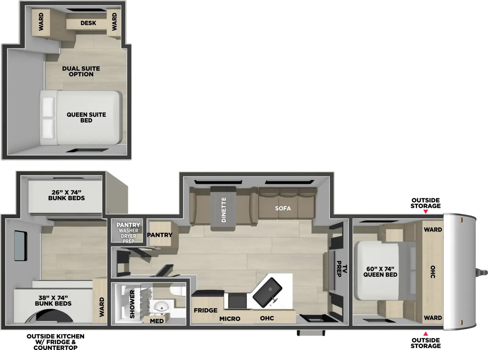 American Spirit Dlx & Compact 5320BEDS Floorplan