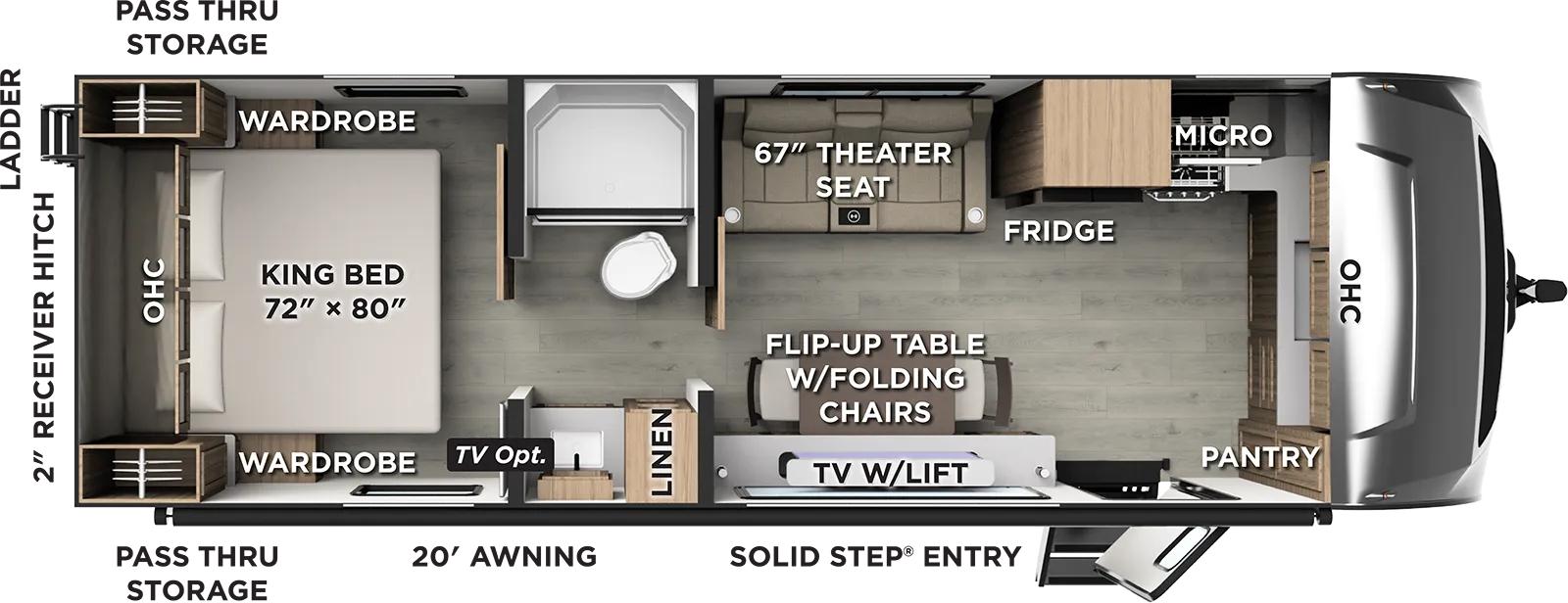 Forest River Rockwood Ultra Lite 301FKT floor plan layout published by Forest River