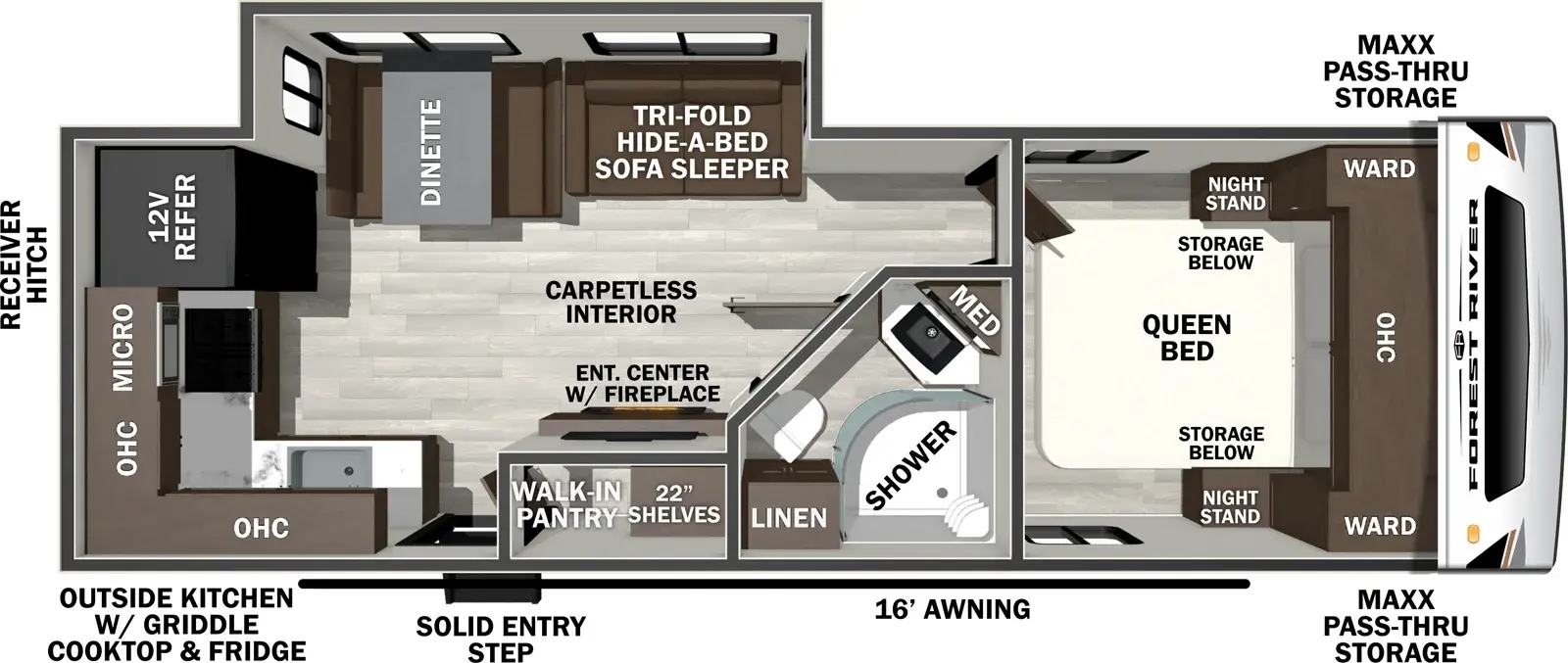 Wildcat Travel Trailers 251CHEF Floorplan
