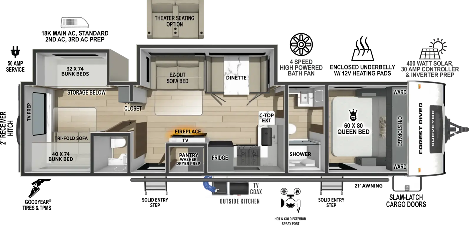 Surveyor Legend 303BHLE Floorplan