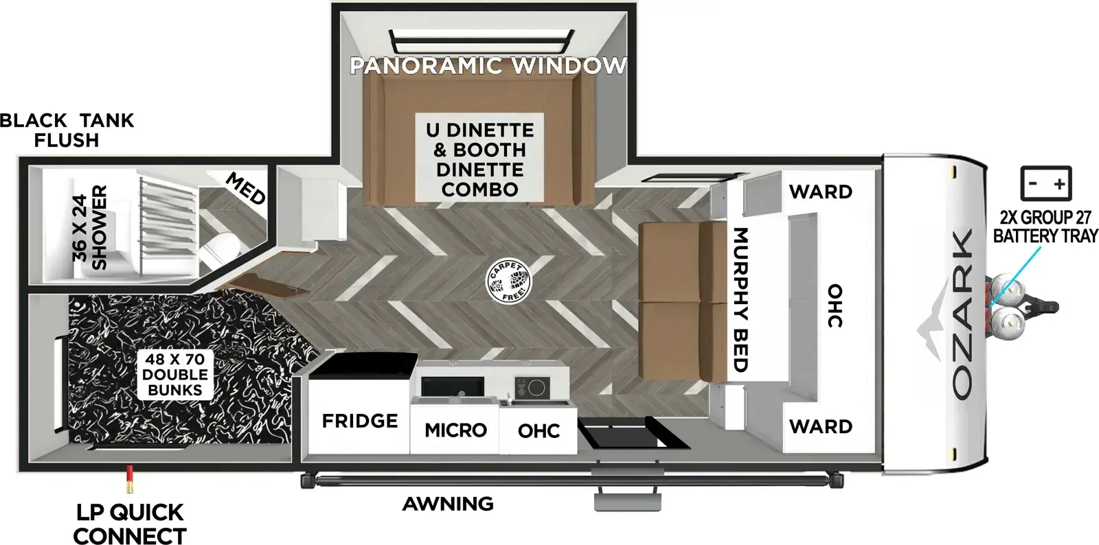 Ozark 1680BSK Floorplan