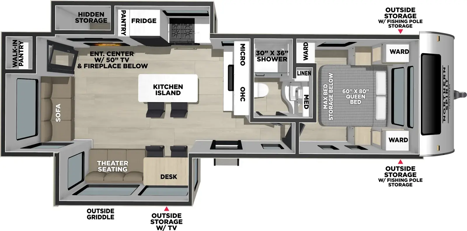 Northern Spirit 2975RL Floorplan