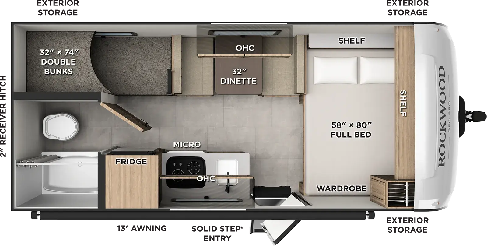 Rockwood Geo Pro G17BLE Floorplan
