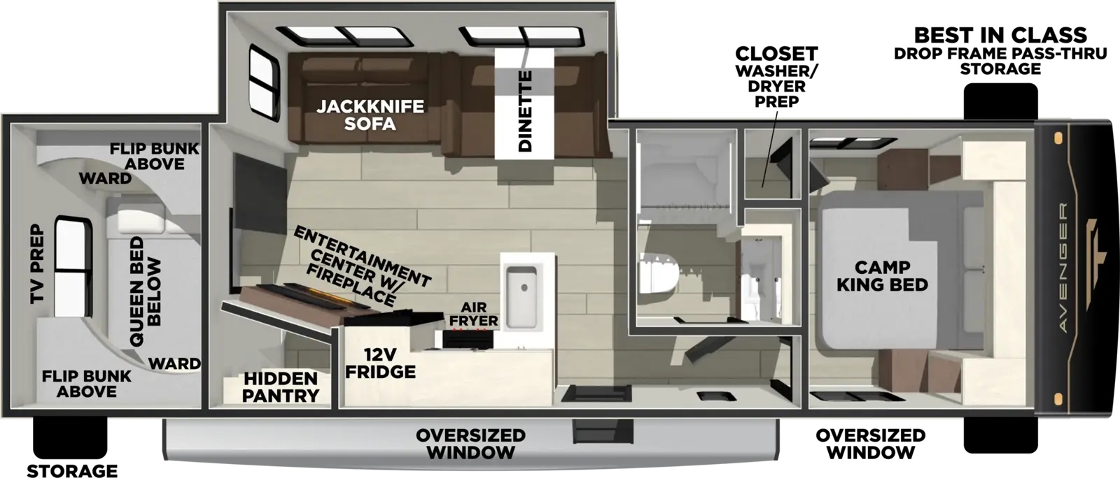 Avenger 28QBS Floorplan