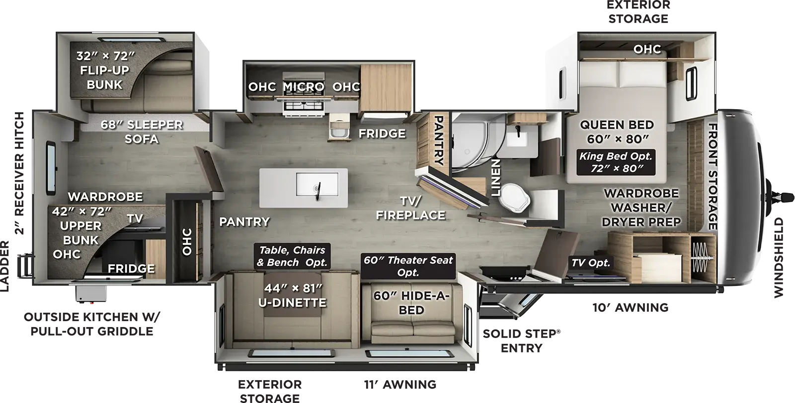 Rockwood Signature Travel Trailers 8336BH Floorplan
