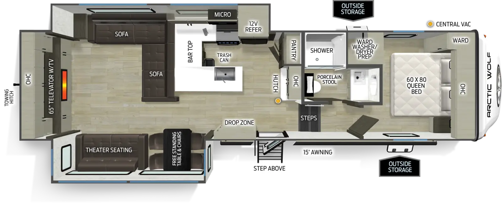 Arctic Wolf 289PANO Floorplan