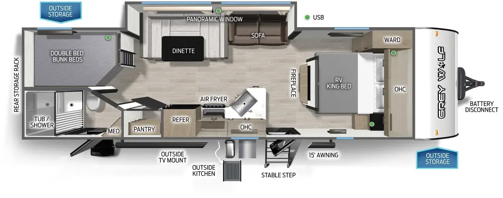 Grey Wolf 26DBH Floorplan