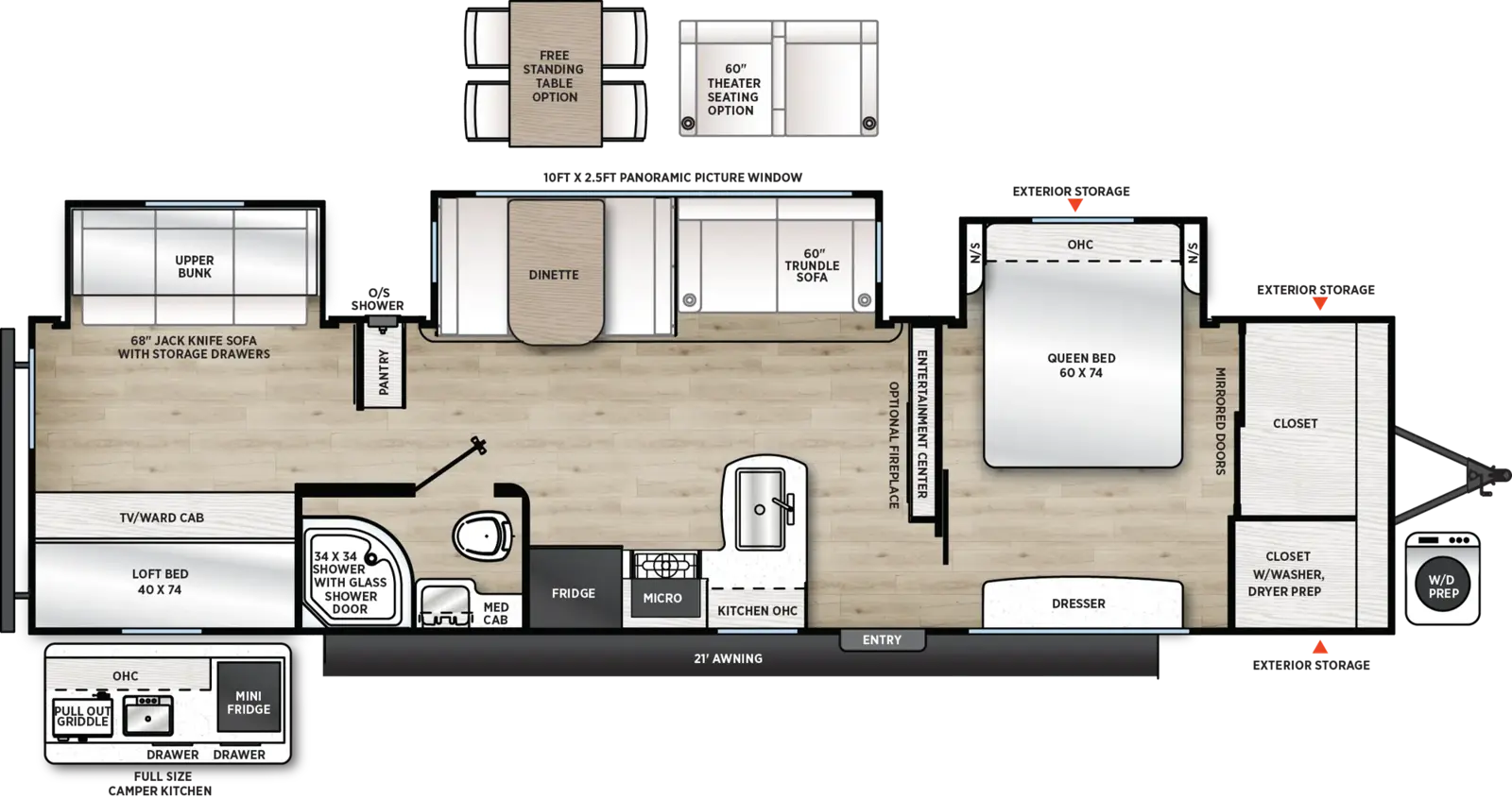 Aurora 34BHTS Floorplan