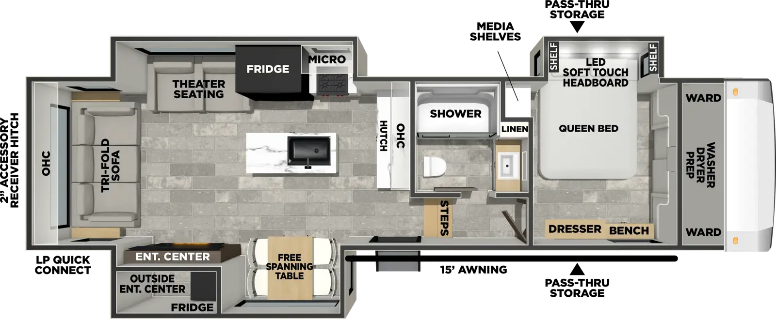 Chaparral 298RLS floorplan