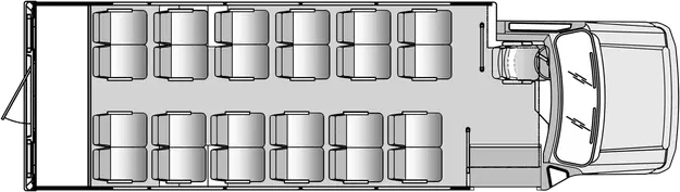 24 Passenger With Rear Luggage Plus Driver Floorplan Image
