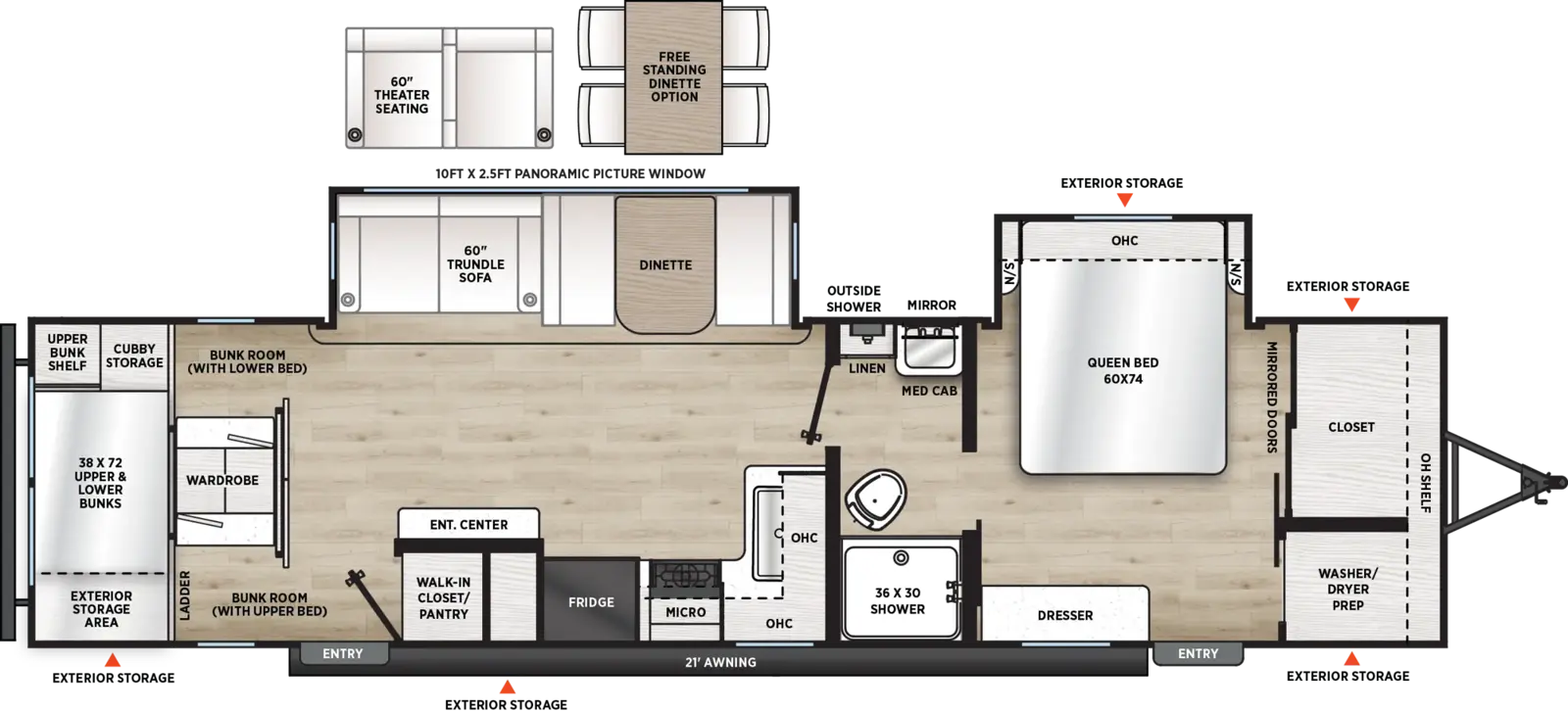 Aurora 33DORM Floorplan