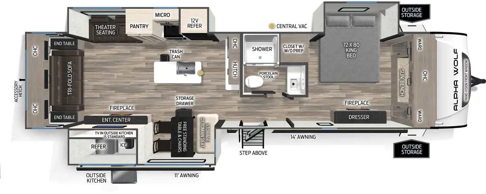 Alpha Wolf 33RL - DSO Floorplan
