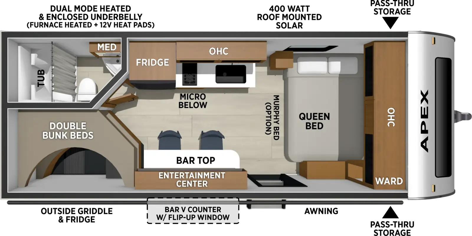 2027 Forest River Apex 183BH floorplan
