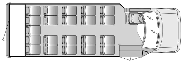 21 Passenger with Rear Luggage Plus Driver Floorplan Image