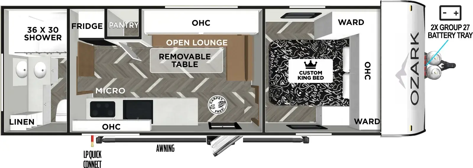 Ozark 2300RBLE floorplan