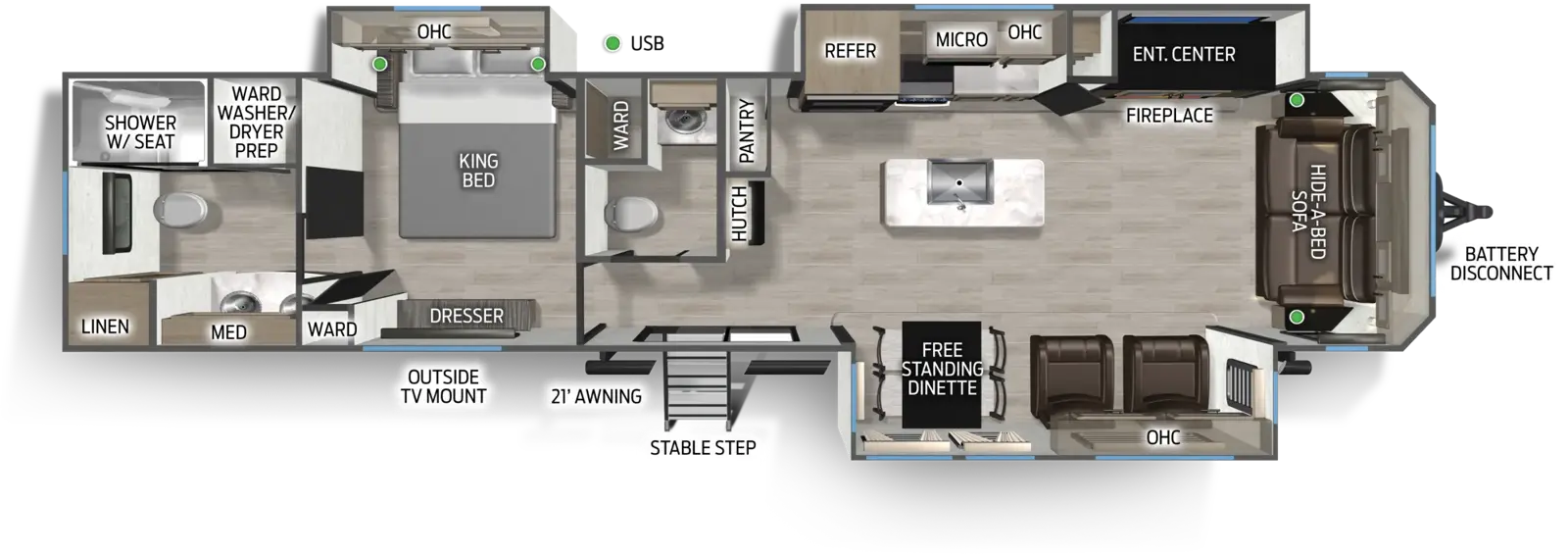 Cherokee 39NA | Cherokee Floorplan - Forest River RV