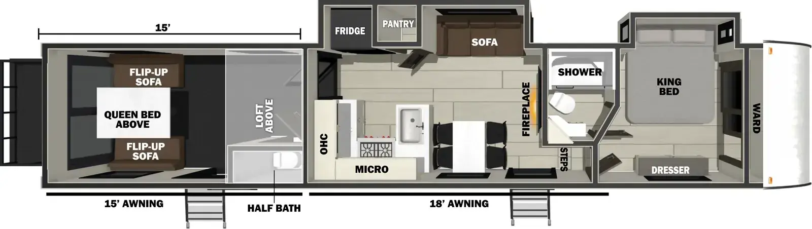 2026 Forest River Vengeance Rogue Armored 4015 floorplan diagram