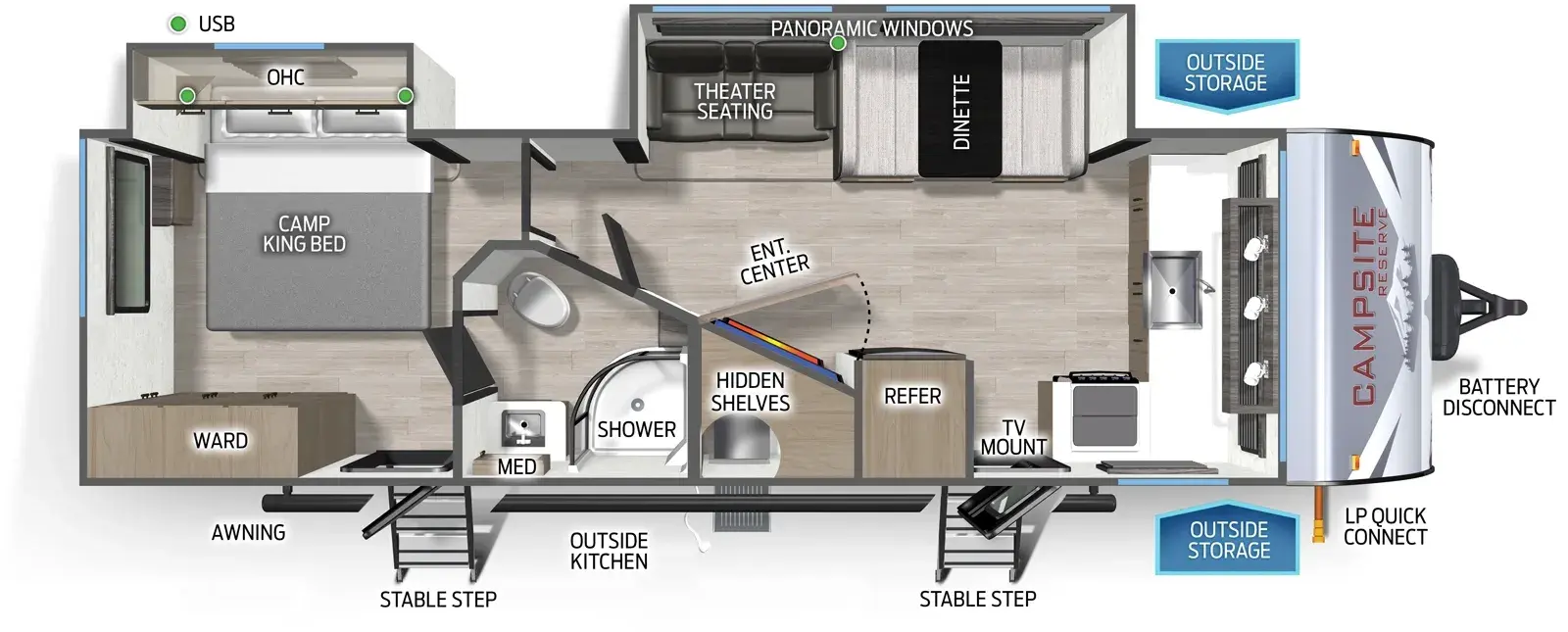 2026 Forest River Campsite Ultra 26BW floorplan diagram