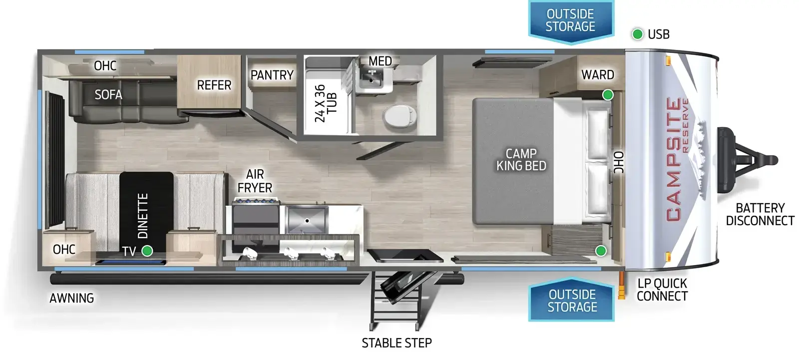 Campsite Reserve 20LJ floorplan