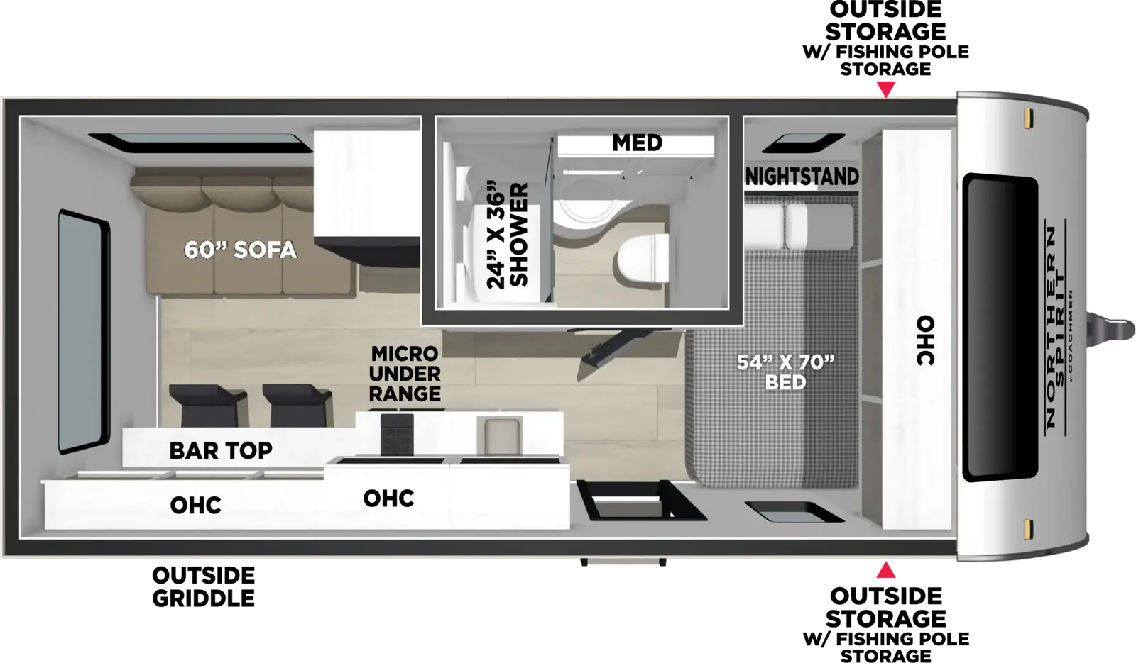 2027 Coachmen Northern Spirit Bijou 15RLB floorplan diagram