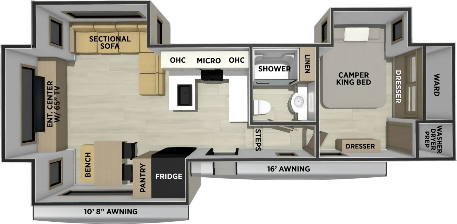 Sandpiper Fifth Wheels 3100RD Floorplan