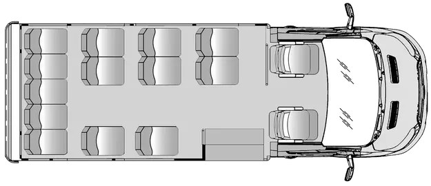 13 Passenger Plus Driver And Copilot Floorplan Image