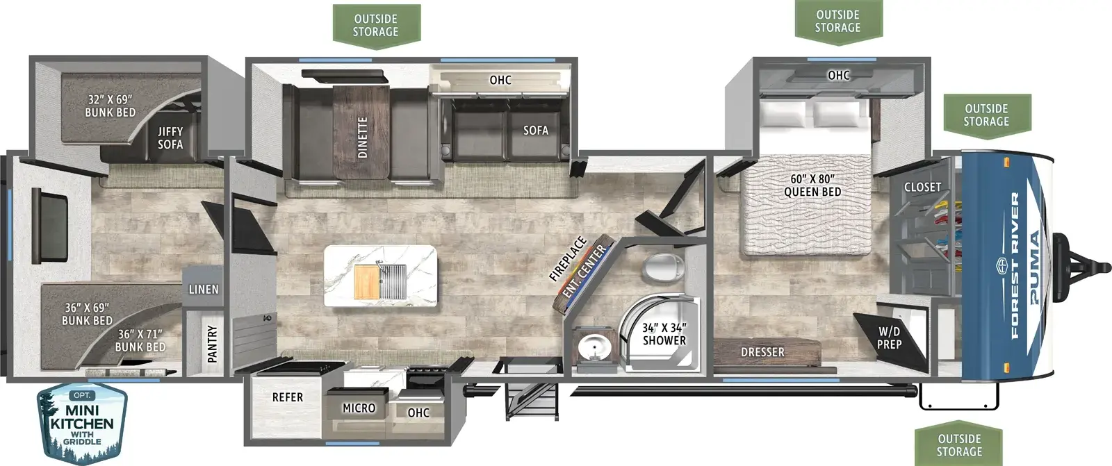 Puma 32BHFS Floorplan